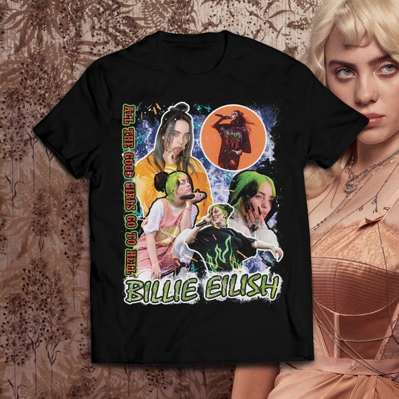 Gildan Other - Vintage Style 90's Black Billie Eilish Tee